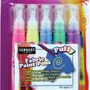 Sargent Art 97-0507 5ct Puffy Fabric Paint Pens, Neon Colors