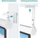 WALI Universal Projector Screen Ceiling Mount, Wall Hanging Mount L-Brackets, 6 inch Adjustable Extension with Hook Kit, Perfect Projector Screen Placement Hold up to 66 lbs (PSM001-W), White