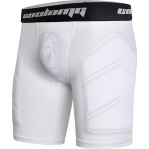 COOLOMG Youth Boys Baseball Sliding Shorts with Cup Pocket (NO Cup) Padded Compression Underwear, Large