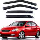 KPY Rain Guards Fit for 2006-2010 Hyundai Accent, Out-Channel Window Visors Vent Wind Deflectors 4PC, Car Accessories for 06-10 Accent