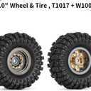 INJORA Black Coating Brass 1.0 Beadlock Wheel Tires Set for Axial SCX24 AX24 TRX4M FCX24 Upgrade 1/24 1/18 RC Crawler CarGrey