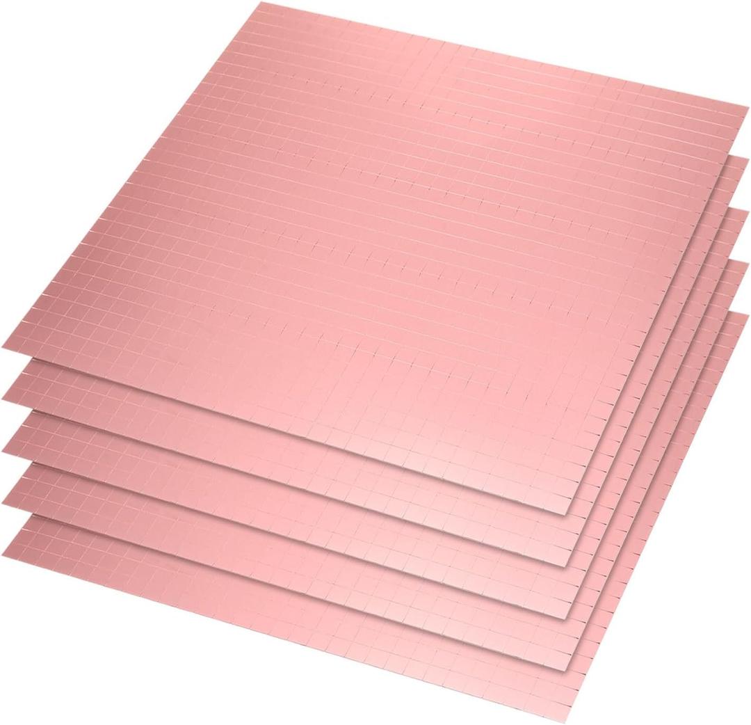 Uxcell 4500pcs Self Adhesive Mirrors Mosaic Tiles, 10 x 10 mm Mini Square Acrylic Disco Ball Tiles Sticker for DIY Disco Ball Craft Decorations Making, Rose Gold