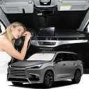 Windshield Sunshade for Lexus TX TX350/TX500h/TX550h+ 2024-2026 Sun Shade Car Windshield Upgrade 4 Layers Blocks UV Rays Custom Fit TX 240T Car Window Shades Front Windshield Keep Cool Foldable