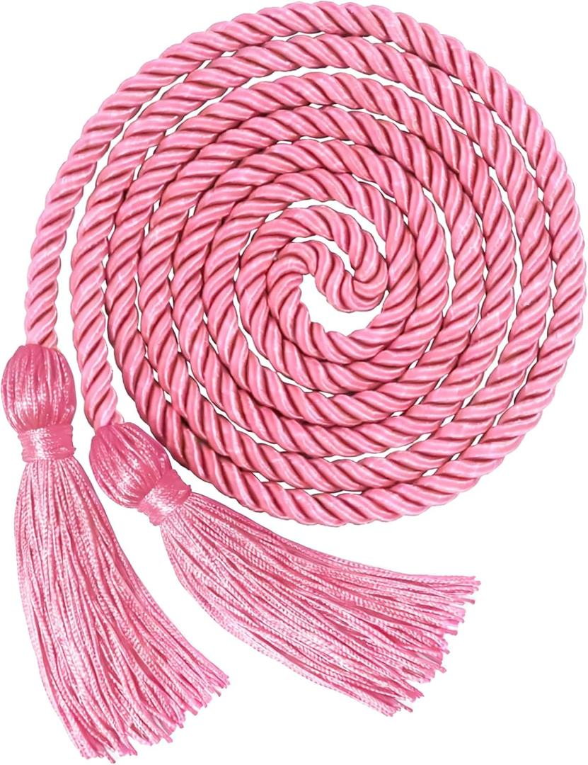 Pink Graduation Cords - 67 Inch Graduation Honor Cords with Tassel for Gown Grad Decoration - Braided Gown Accessory for College Graduates Bachelor Master Doctor Grad Ceremony
