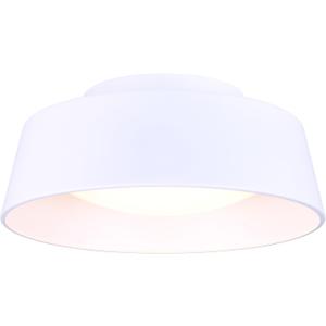Canarm Adira 14-Inch LED Flush Mount Ceiling Light, White Acrylic Drum, Integrated Dimmable LED, Modern Lighting for Bedroom or Kitchen