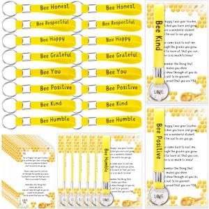 Back to School Gifts for Students from Teacher Inspirational Bee Keychain Cards Bee Student Gift