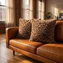 EMMTEEY Cheetah Pillow Covers 18X18 Faux Fur Throw-Pillow-Cover Set of 2 Leopard Print Couch Pillow Cases Decorative Square Throw Pillows for Home Living Room Dcor Bedroom Bed Sofa Cushion Cover
