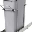 Knape & Vogt RS-PSW9-1-20-P 17 in. H x 8 in. W x D Steel in-Cabinet 20 Qt. Single Platinum Pull Out Trash Can