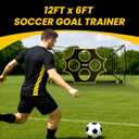 Apex Sports 12x6 FT Soccer Goal with Precision Target – Portable Soccer Net with Removable 10-Hole Target, Portable Design, Quick Setup, Ground Stakes & Collapsible Frame for Indoor/Outdoor Training