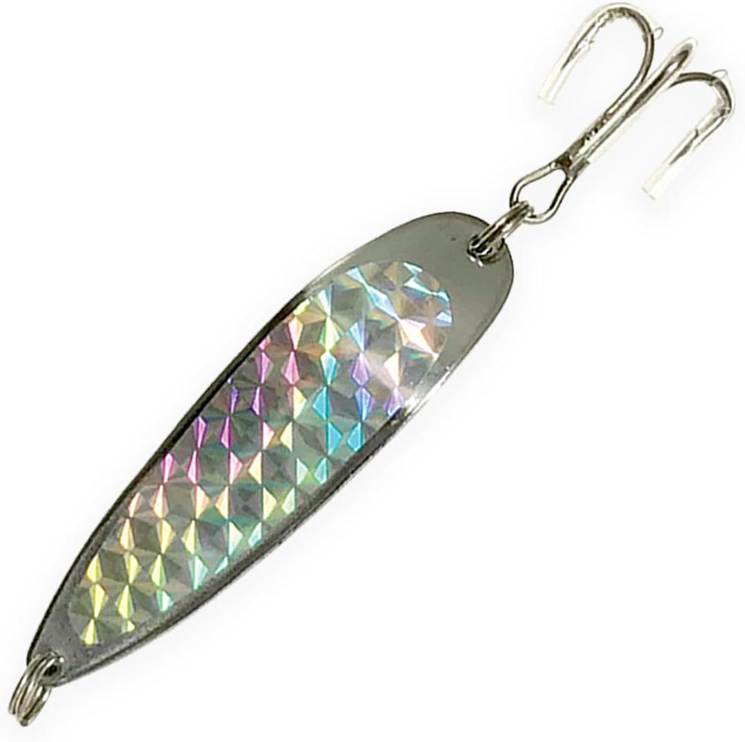 Crocodile Spoons Fishing Lures 1oz, Silver Chrome with Treble Hooks  Pack of 6 | Versatile Saltwater & Freshwater Lures for Trout, Tuna, Bass, Walleye, Halibut, and More