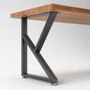Metal Table Legs 28 inch Height x 35 inch Wide with Adjustable Protector Feet, Industrial & Rustic Style Heavy Duty Metal Furniture Legs for Desk/Table, (Bear Up to 800lb), Black, K-Shape Set of 2, H28" W35"