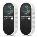 4 in 1 Natural Gas Leak Detector and Carbon Monoxide Detectors with Natural, Propane, Co and Gas Leak Detectors - Install Carbon Monoxide Detectors - Temperature and Humidity Detectors for Home, RV (2