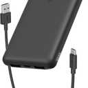 Belkin Portable Charger, USB-C Power Bank 10,000mAh w/ 2xUSB-A Ports, 15W w/ Type-C to Type-A Cable for iPhone 16, 16 Plus, 16e, Samsung Galaxy S25, Nintendo Switch 2, & More - Black