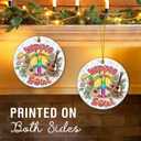 10 x Hippie Christmas Ornaments 2025, Hippie Gifts for Women, Men, Friends, Family - Peace Sign Ornaments for Tree Decorations, Ceramic Boho Christmas Ornaments - Boho Xmas Party Favors