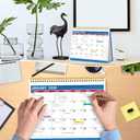 4 x Desk Calendar 2026, Desktop Calendar 2026 Standing flip, 8.5 x 11, Jan 2026 - Dec 2026, Stand Up Calendar with Memo Pages, Large Ruled Blocks, Holidays, Thick Paper, Great for Home, School, Office