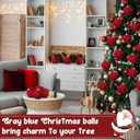 Jenaai 15 Pcs Neutral Christmas Ornaments Balls Bulk 3.15 Inch Yarn Rustic Farmhouse Christmas Tree Ball Ornament Boho Handmade Xmas Hanging Decoration for Tree Party Holiday Decoration(Burgundy Red)