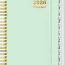2026 Planner - Weekly and Monthly Calendar Planner from Jan 2026 - Dec 2026, Planner 2026 Spiral Bound with 12 Monthly Tabs, Inner Pocket, Perfect for School Office Supplies, 6.4" x 8.5", Mint