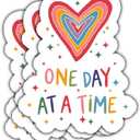 3 Pcs One Day at A Time Sticker, Mental Health Stickers One Day at A Time Bumper Sticker Vinyl Decal for Laptop Phone Water Bottle Cars Phone Case Laptop 3"x3"