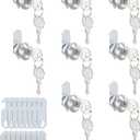 8 Packs Drawer and Cabinet Locks (Keyed Different) Secure Important Files, 5/8Inch 16mm Cam Locks with 3 pcs Different Lock Plates for Cabinet Cupboard File Drawer Mailbox Dresser Kitchen