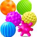 6 Pack Sensory Balls for Toddlers 1-3, Sensory Baby Toys 6-12 Months, Infant Squeeze Sensory Toys Soft Multi Ball Set Gifts with Bright Color Textured