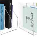 Acrylic Paper Tray Stackable Letter Organizers, Clear Paper Tray Desk Organizer, 3-Tier, Desk A4 File Holder for Office Document Desktop File Tray-2pack