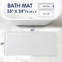 SUBRTEX Bathroom Rugs, 24" x 55" Chenille Bath Rug Soft Short Plush Bath Mat Soft Shower Mat Water Absorbent Shower Mat Quick Dry Machine Washable, White