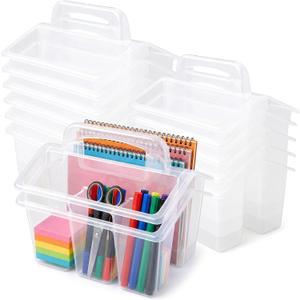 WILLBOND 12 Pcs Classroom Storage Caddies Stackable Utility Caddy, Clear