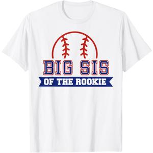 Big Sister of Rookie 1st Birthday Baseball Theme Matching T-Shirt