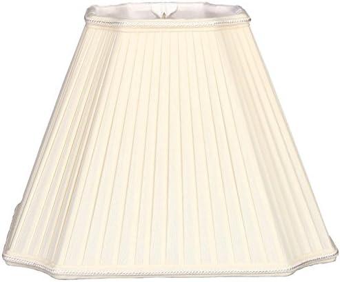 Royal Designs Inverted Cut Corner Pleated Designer Lamp Shade, Eggshell, 7 x 15 x 11.5
