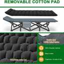Camping Cot, 28'' Wide Heavy Duty Sleeping Bed for Adult, Protable Folding Cot with Mattress & Carry Bag (Black)