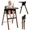 Convertible High Chairs for Babies & Toddlers. 5-in-1 Adjustable High Chair with Removable Tray, Easy to Clean, Portable (Black)