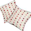 Kawani Valentine's Day Pillow Covers 18x18 Inch Small Red Pink Hearts Outdoor Decorative Throw Pillow Covers Set of 2 Pink Valentines Day Pillowcases Cushion Covers for Home Couch Decor
