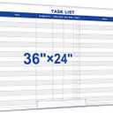 Lincia Large Dry Erase Task List 36 x 24 Inch Erasable Task Planner White Board for Wall Big Whiteboard Employee Assignment Tracker for Office Managing and Tracking Tasks to Increase Productivity
