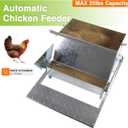 Chicken Feeder Galvanized 25Lbs Capacity Weatherproof Treadle Chicken Feeder Rodent Proof