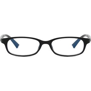 HJSTES Retro Clear Rectangle Glasses for Women Men Fake Blue Light Blocking Lens Narrow Frame Non Prescription Eyeglasses (Black)