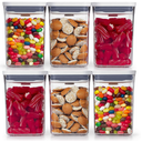 OXO Pop 6pc Baking Airtight Food Storage Container Set: Dishwasher-Safe, Silicone & ABS Lids, White