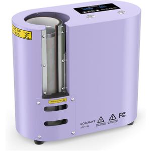 GO2CRAFT Auto Seamless Tumbler Heat Press Machine, Automatic Rotation Advanced Cup Heat Press with Fast & Even Heating, 4 Memory Modes for 11-30oz Sublimation Tumblers, Mug, Glasses(Purple)