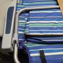 Yestomo Beach Chairs for Adults Heavy Duty, Compact Portable Lay Flat Folding Chair with Backpack Straps and Large Cooler Pouch, Support to 350LBS (Stripes_Blue&Cyan)
