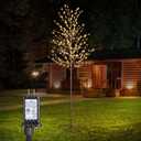 Lomotech Lighted Cherry Blossom Tree - 6Ft Artificial Tree with 8 Modes Timer for Indoor Outdoor Party Holiday Christmas Decorations (Warm White)