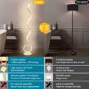 Spiral LED Floor Lamp, 40W Dimmable Floor Lamps for Living Room with Remote Control, Stepless Adjustable Colors & Brightness Standing Lamp Reading Corner Floor Lamp for Bedroom, Office -White