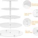 Cupcake Stand for 50 Cupcakes, 5 Tier Cupcake Holder, Clear Round Cupcake Tower, Acrylic Cupcake Stand, Cupcake Display Stand for Party, Wedding, Birthday, Baby Shower, Halloween