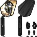 Adventure Motorcycle Mirrors - 360 Adjustable Foldable Rearview Mirrors with 7/8 Handlebar Mount & M8 M10 Screws Fit for ATV, Scooter, Dirt Bike, Street Bike, Snowmobile and More