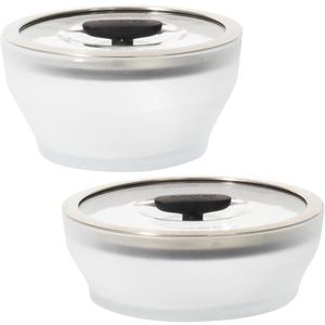 Anyday 4-Pc Microwave Cookware & Glass Food Storage Set with Glass Lids | Medium Plastic-Free Containers | Stackable Steamer with Vented Lid for Microwave-Safe Reheating & Steaming Vegetables, Rice (Black Sesame)