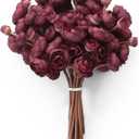 Floroom Ranunculus Artificial Flowers 18 Pcs Burgundy Faux Silk Mini Ranunculus Bulk Fake Wedding Filler Flowers for DIY Red Bouquets, Centerpieces, Bridal Shower Decorations & Arrangements