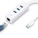 TP-Link USB 3.0 to Ethernet Adapter (UE330) - Portable 3-Port USB Hub with 1 Gigabit RJ45 Ethernet Port, Laptop Network Adapter, Supports Win 7/8/8.1/10, Mac OS X (10.6-10.14), Linux OS and Chrome OS