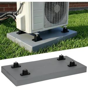Mini Split Pad with Anti Vibration Rubber Pads, 38"x18"x3" Mini Split Condenser AC Pad for 9000-36000 BTU Ductless, Mini Split Pad for Outside and Anti-Vibration Rubber Base for Heat Pump