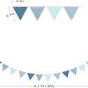 2 Strings Blue Pennant Banner Flags Nursery Garland Royal Linen Fabric Triangle Bunting Streamers for Baby's Room Decor Kids Boys Nautical Birthday Baby Shower Boho Wedding Event Party Decorations