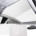 [2025 Upgrade] Sunshade Roof for Tesla New Model Y Juniper 2025 Colorful Ice Crystal Glass Sunroof No-Sag Design Retractable Sunshade Heat Insulation Roof Window Sun Protection Snap Foldable(White)