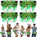 Hollowfly 4 Sets Frog Party Game Swing Shaking Balls Set Novelty Twerk Includes 80 Balls and 4 Frogs Strap Shake Boxes for Birthday Party Decorations Gifts Supplies
