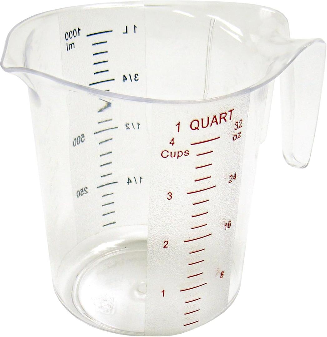 Winco FBA_ Measuring Cup, Polycarbonate, 1-Quart, Clear